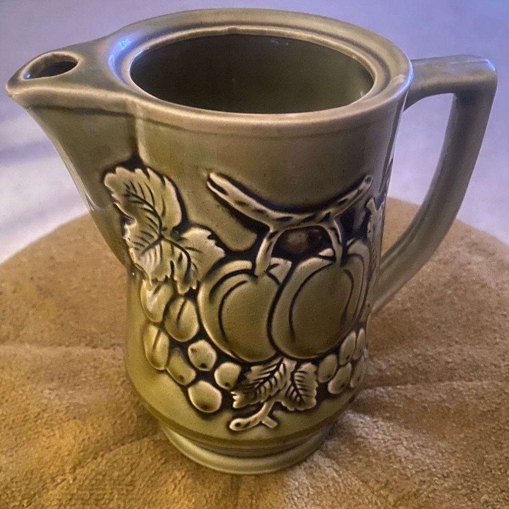 Vintage Avocado Green Pitcher/Japan